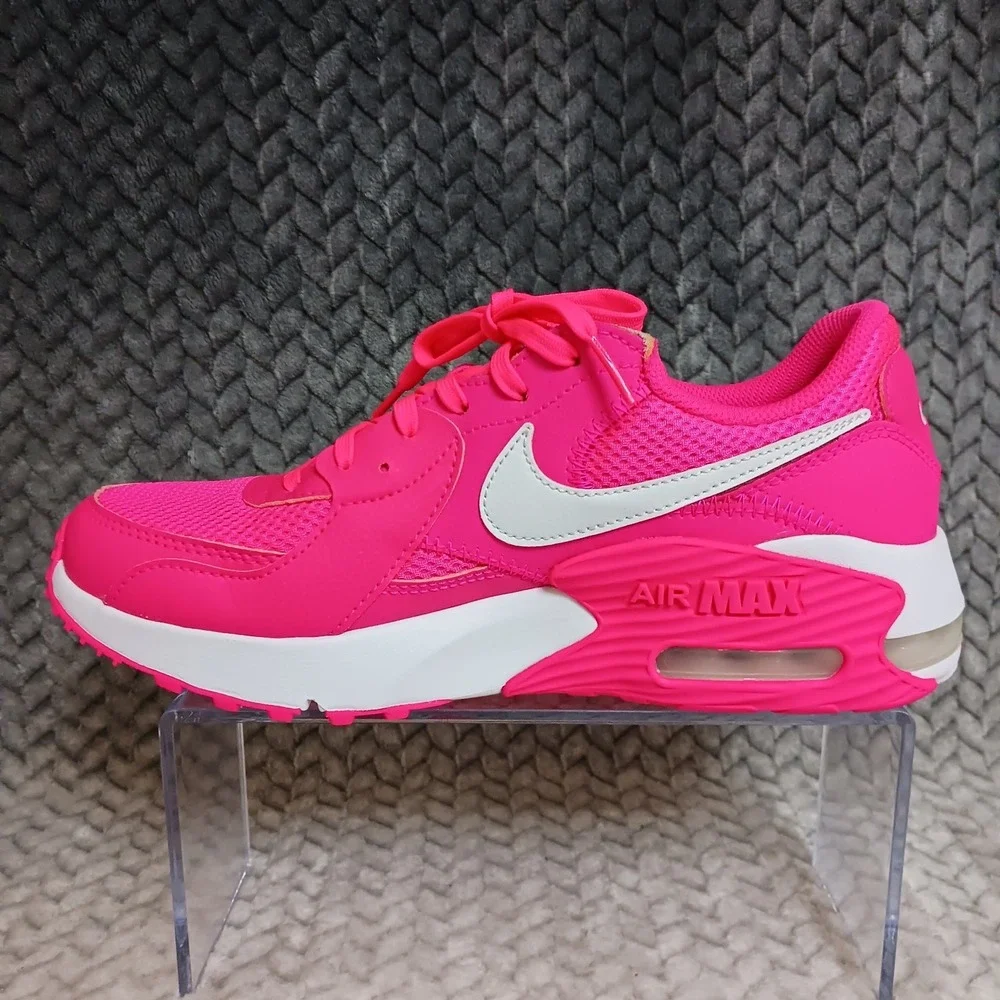 Nike Air Max Women’s Athletic Sneakers in Bright Pink with White Swoosh